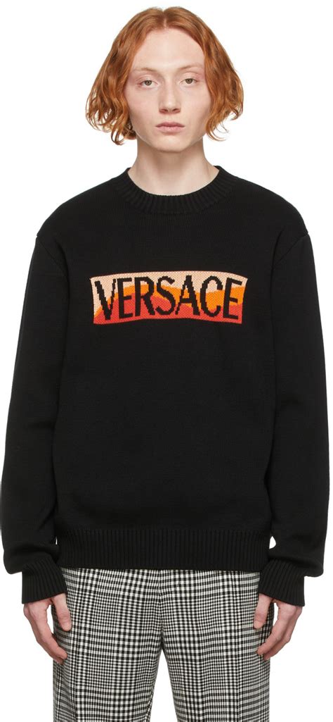 versace black logo sweater|vintage Versace sweater.